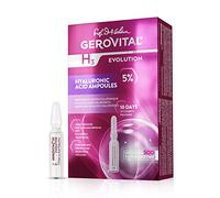 Siero Acido Ialuronico Puro Viso al 5%, Non Iniettabile, Trattamento Antirughe, Molto Idratante, Effetto Rigenerante e Antiossidante, 10 fiale x 2 ml, Gerovital H3 Evolution