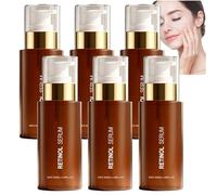 Siero al Retinolo per il Viso, Siero Riparatore Antirughe, Retinolo Anti-Età per Ridurre Linee Sottili e Rughe, Schiarire le Macchie Scure, Migliorare la Tonalità e la Texture della Pelle (6PCS)