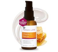 Siero alla vitamina C per viso e collo con acido ialuronico, miele di Manuka e olio di mandorle dolci | Formula a base vegetale | Accuratamente formulato per mantenere la pelle giovane e sana!