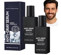 Siero anti-grigio Nuvilo per uomo, essenza di capelli e barba con Arcolys e Melano Grey, ripristina i pigmenti, rafforza le radici e favorisce capelli più scuri e sani (2 pezzi)