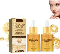 Siero antietà avanzato con aumento del collagene, siero antirughe con acido ialuronico e vitamina C, antirughe profonda, acido ialuronico con vitamina C illuminante per. (2 pcs)