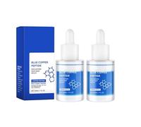 Siero antirughe al peptide di rame blu | Essenza viso a doppio strato con GHK-Cu per rassodamento e idratazione profonda | Formula leggera e non appiccicosa per una pelle più liscia (2 PCS)