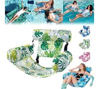 siero aqualounge, sedia per la ricreazione dell'acqua del siero, poltrona gonfiabile per piscina, sedia galleggiante per piscina resistente per adulti, adatta per feste in piscina e spiagge (Green)