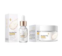 Siero Di Riso + Crema Viso Al Riso, Idratazione Intensa, Incarnato Luminoso E Omogeneo, Riduce Le Rughe Sottili, Nutrizione Profonda, Migliora La Trama Della Pelle, Rafforza La Barriera Epidermica