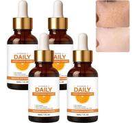 Siero di vitamina C per il viso, siero facciale anti-invecchiamento schiarente per macchie marroni, rinascita di collagene per la pelle luminosa, idrata rimpolpante riduce le rughe (4 pezzi)