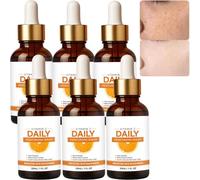 Siero di vitamina C per il viso, siero facciale anti-invecchiamento schiarente per macchie marroni, rinascita di collagene per la pelle luminosa, idrata rimpolpante riduce le rughe (6 pezzi)