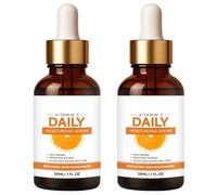 Siero di vitamina C per macchie scure del viso, siero viso illuminante e anti-invecchiamento, idratante quotidiano illuminante per macchie scure, linee sottili e tono della pelle irregolare (2 pezzi)