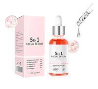 Siero di vitamina cutanea di Finones, siero rassodante 5 su 1 rughe, sollevamento di rughe ed essenza rassodante con acido ialuronico, riducono le linee sottili, nutriente e idratante (1pcs)
