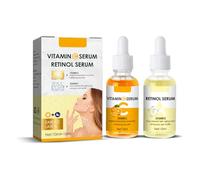 Siero Giorno & Notte con Vitamina C + Retinolo, Facial Serum, Trattamento Anti-Età per Pelle Luminosa, Idratazione Profonda Viso, Riduce Rughe e Macchie Cutanee, Texture Leggera Non Untuosa