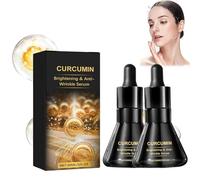 Siero illuminante e antirughe alla curcumina, siero viso antietà, olio essenziale di curcumina per il viso, siero viso illuminante e antietà per tutti i tipi di pelle (2pcs)