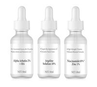 Siero Niacinamide Viso, Alpha Arbutin 2% + HA, Argeline Solution 10% Skin Support Set, Siero Idratante Viso, Riduce le Linee Sottili e le Rughe, Illumina il Tono Della Pelle (3 Pezzi)