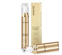 Siero oculare alla caffeina, crema per gli occhi con acido ialuronico contro occhiaie e gonfiore, cura degli occhi, siero anti-invecchiamento con palla massaggiante a 360°, riduce le borse lacrime