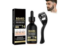 Siero per Barba Nutriente, Set Cura Barba Uomo con Siero Idratante 60ml e Rullo, Trattamento Quotidiano, Idrata e Ammorbidisce laBarba, Migliora l'Aspetto di unaBarba più Sana e Morbida