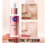 Siero rassodante a 3 zone NIVEA, riduce l'aspetto delle linee sottili, migliora l'elasticità della pelle, rassoda la texture cutanea, promuove la rigenerazione della pelle, a base di retinolo vegetale