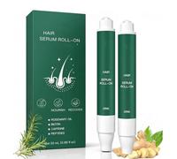 Siero roll-on per la crescita dei capelli, 20 ml, con olio di rosmarino, biotina, caffeina e peptidi, contro la caduta dei capelli, per capelli più spessi e spessi, per donne e uomini (2 pezzi)