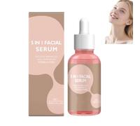 Siero viso 5-in-1 alla Vitamina C, siero rassodante antirughe, siero illuminante per macchie scure, migliora la pelle e uniforma l'incarnato