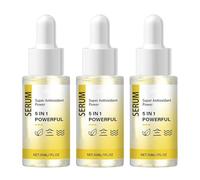 Siero viso 5 in 1, essenza antirughe e rassodante, con acido ialuronico, niacinamide, collagene, VC, VE, antietà, illuminante, nutriente, idratante, riduce le rughe sottili (3PCS)