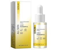 Siero viso 5 in 1, essenza antirughe e rassodante, con acido ialuronico, niacinamide, collagene, VC, VE, antietà, illuminante, nutriente, idratante, riduce le rughe sottili (1PC)