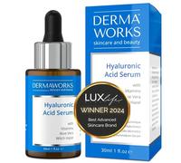 SIERO VISO ACIDO IALURONICO con Vitamina E, Aloe Vera e Amamelide - Contorno Occhi Antirughe - Idratante in Profondità - Siero Viso Rimpolpante e Illuminate - Skincare Uomo e Donna di DERMAWORKS