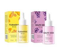 Siero Viso Alla Curcuma + Siero All'uva - Trattamento Idratante E Illuminante per Macchie Scure, Pelle Irregolare E Complesso Radioso - Uniforma Il Tono, Riduce I Pori - 30ml+30ml