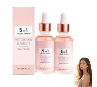 Siero viso antietà 5 in 1, siero rassodante antirughe per migliorare l'elasticità della pelle, migliorare l'elasticità della pelle, ridurre le linee sottili e le rughe (2PCS)