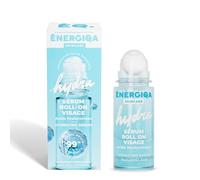Energiqa - Siero Viso Idratante Acido Ialuronico - Formato Roll On - Cura Idratante, Repellente & Liftant - 99% di origine naturale - Innovazione sfera massaggiante - 30 ml