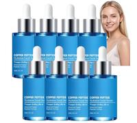 Siero viso peptidi di rame con GHK-Cu e acido ialuronico, trattamento idratante anti-invecchiamento per le linee sottili e l'elasticità della pelle, siero quotidiano leggero multi-peptidi per uno