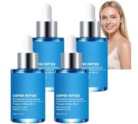 Siero viso peptidi di rame con GHK-Cu e acido ialuronico, trattamento idratante anti-invecchiamento per le linee sottili e l'elasticità della pelle, siero quotidiano leggero multi-peptidi per uno