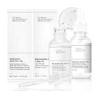 Siero Viso Set, Niacinamide 10% + Zinc 1% Serum Viso, Hyaluronic Acid Serum 2% +B5, Niacinamide Sieros, Siero Acido Ialuronico Visos, Lenisce la Pelle, Ridurre i Pori, 30ml (2 Pezzi)