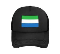 Sierra Leone Cappello Unisex Stile Patriottico | Mesh Anti-UV Upf50+ | Fascia Regolabile Sport