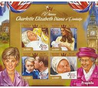 Sierra Leone della Sierra Leone 6098-6101 Minifoglio (completa. Problema.) MNH ** MNH 2015 Principessa Charlotte (Francobolli per i collezionisti) Famiglia reale britannica (Diana, Carlo, Elisabetta..