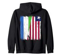 Sierra Leone Liberia Mezza Bandiera Sierra Leone Liberia Felpa con Cappuccio