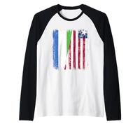 Sierra Leone Liberia Mezza Bandiera Sierra Leone Liberia Maglia con Maniche Raglan