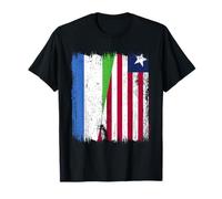 Sierra Leone Liberia Mezza Bandiera Sierra Leone Liberia Maglietta