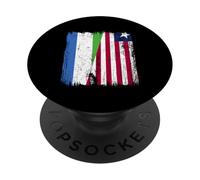 Sierra Leone Liberia Mezza Bandiera Sierra Leone Liberia PopSockets PopGrip Adesivo