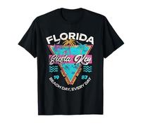 Siesta Key Florida Vintage anni '80 Palm Tree Beach Souvenir Maglietta