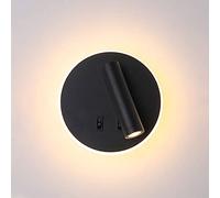 Siet Applique A LED Regolabile con Interruttore, Lampada da Parete con Base Rotonda, Faretti Girevoli per Testiera Moderna per Soggiorno, Camera da Letto, Comodino, Lampade da Lettura