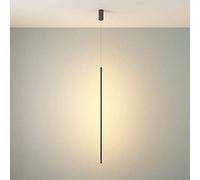 Siet Lampada a sospensione nera minimalista a LED, lampada a sospensione moderna a tubo da incasso a soffitto, apparecchio di illuminazione a sospensione a striscia lunga, lampadario cilindrico per cu
