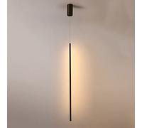 Siet Lampadario a sospensione lineare minimalista Lampadario a LED Lampada a sospensione a soffitto a striscia lunga, paralume in tubo di rame camera da letto da comodino apparecchi di illuminazione p