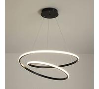 Siet Lampadario A Spirale A LED Lampada A Sospensione Lineare Nera, Lampada da Soffitto Decorativa A Goccia da 50 W, Lampada da Tavolo Minimalista per Soggiorno Camera da Letto Dell'hotel Dia-60cm