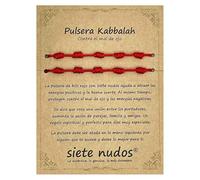 SIETE NUDOS® - Bracciale rosso donna uomo bambini neonati - 7 chakra contro il malocchio - Filo rosso protezione energia negativa - Amuleto buona fortuna amici coppie, Ajustable de 11 cm hasta 28 cm