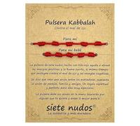 SIETE NUDOS® - Bracciale rosso donna uomo bambini neonati - 7 chakra contro il malocchio - Filo rosso protezione energia negativa - Amuleto buona fortuna amici coppie, Ajustable de 11 cm hasta 28 cm