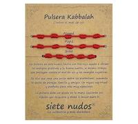 SIETE NUDOS® - Bracciale rosso donna uomo bambini neonati - 7 chakra contro il malocchio - Filo rosso protezione energia negativa - Amuleto buona fortuna amici coppie, Ajustable de 11 cm hasta 28 cm