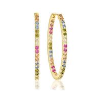 Sif Jakobs Jewellery Piccolo 32025544 - Orecchini a cerchio da donna, in argento 925 placcato oro 18 carati