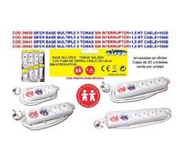 Sifer Base Multipla 6 Prese Senza Interruttore con Cavo da 1,5 Metri 106B