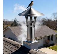 SIFNLPH Cappello for camino di sfiato della fornace,copertura antipioggia in acciaio inossidabile,puntale regolabile for tubo della stufa for esterni,ventilazione di scarico impermeabile(230mm/9in)