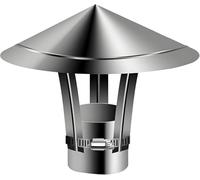 SIFNLPH Coperchio for tubo della stufa in acciaio inossidabile for sfiato, cappello rotondo for camino con guanti, Copertura antipioggia for camino regolabile(140mm/5.5in)