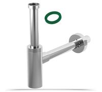 Sifone 1"1/4 a in Abs per Lavabo Bidet Lavandino Scarico 32mm, Cromo