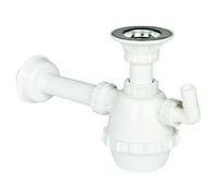 Sifone 1 via c/piletta attacco lavastoviglie per lavello in ceramica Misure: 11/