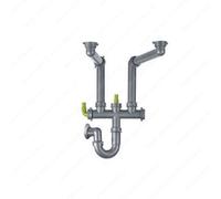 SIFONE 2 VIE PER LAVELLI 2 VASCHE CON ATTACCO SCARICO LAVASTOVIGLIE 112.0048.209